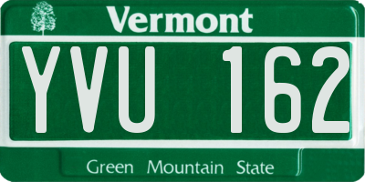 VT license plate YVU162