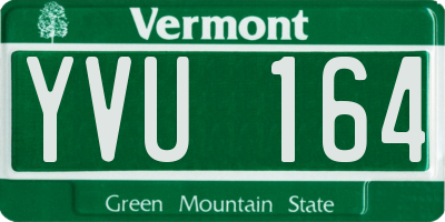 VT license plate YVU164
