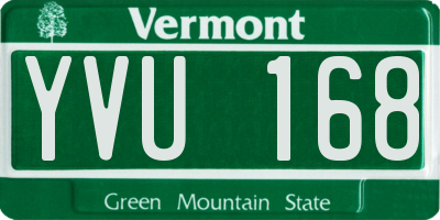 VT license plate YVU168