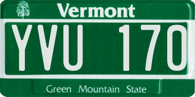 VT license plate YVU170
