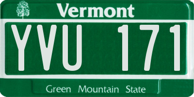 VT license plate YVU171
