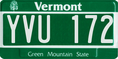 VT license plate YVU172
