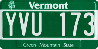 VT license plate YVU173
