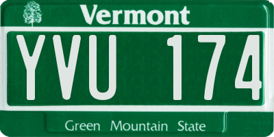 VT license plate YVU174