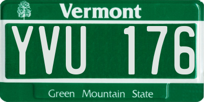 VT license plate YVU176