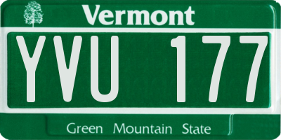 VT license plate YVU177