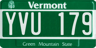 VT license plate YVU179
