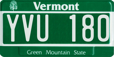 VT license plate YVU180
