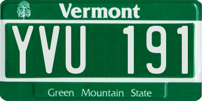VT license plate YVU191