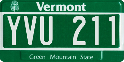 VT license plate YVU211
