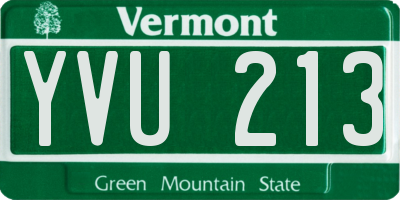 VT license plate YVU213