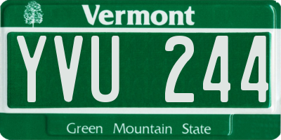 VT license plate YVU244