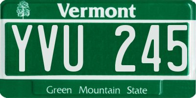 VT license plate YVU245