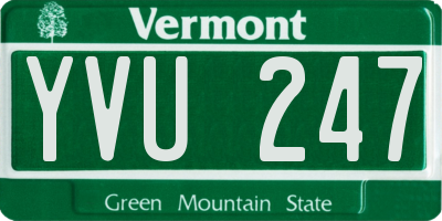 VT license plate YVU247