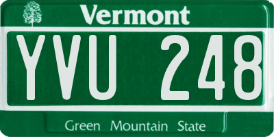 VT license plate YVU248