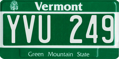 VT license plate YVU249