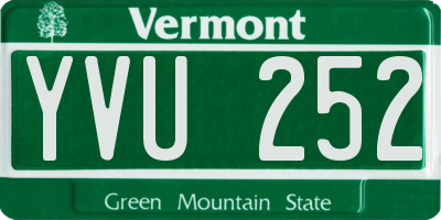 VT license plate YVU252