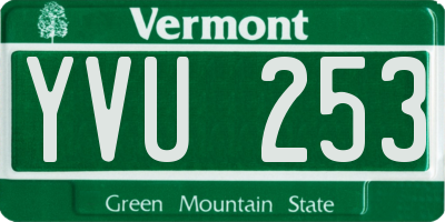 VT license plate YVU253