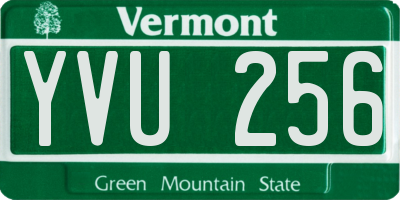 VT license plate YVU256