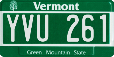 VT license plate YVU261