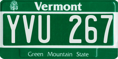 VT license plate YVU267