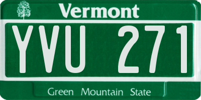 VT license plate YVU271
