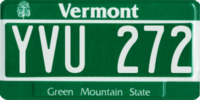 VT license plate YVU272