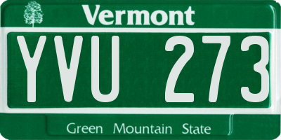 VT license plate YVU273