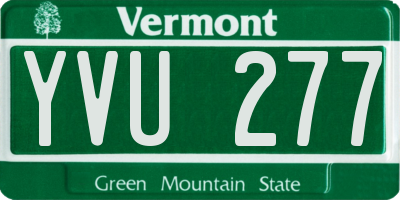 VT license plate YVU277