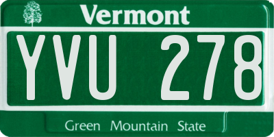 VT license plate YVU278