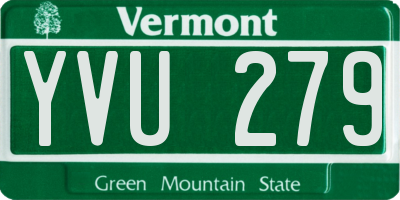 VT license plate YVU279