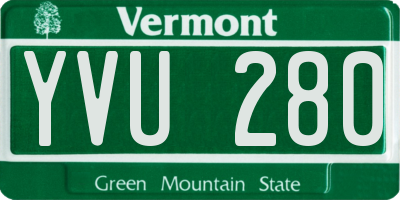 VT license plate YVU280
