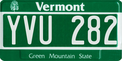 VT license plate YVU282