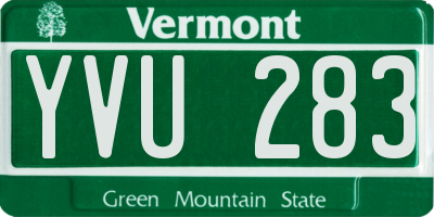 VT license plate YVU283