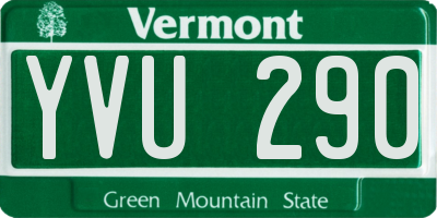 VT license plate YVU290