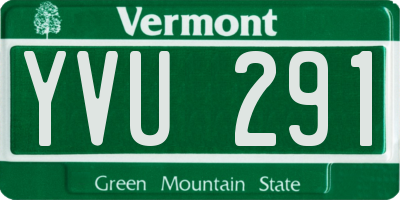 VT license plate YVU291