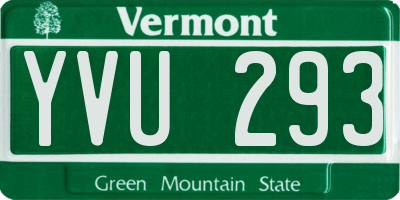 VT license plate YVU293