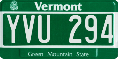 VT license plate YVU294