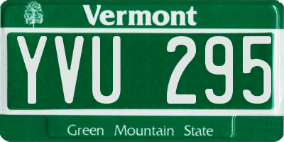 VT license plate YVU295