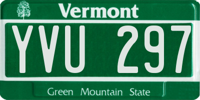 VT license plate YVU297
