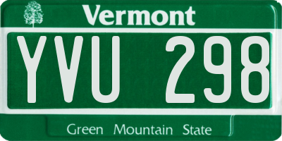 VT license plate YVU298