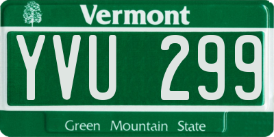 VT license plate YVU299