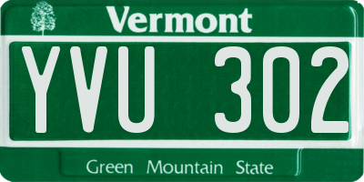 VT license plate YVU302