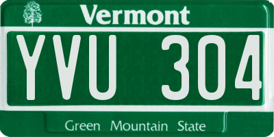 VT license plate YVU304
