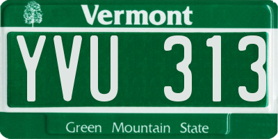 VT license plate YVU313