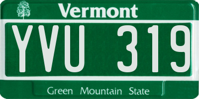 VT license plate YVU319