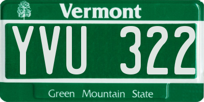 VT license plate YVU322