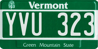 VT license plate YVU323