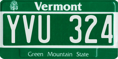 VT license plate YVU324
