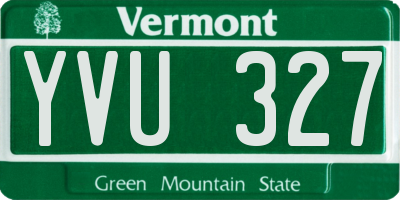 VT license plate YVU327